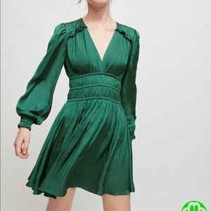 Maje green satin dress size 38 (us 6)